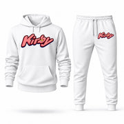 Men's Kirby Hoodie Joggers Set - White digital placement mockup