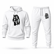 Men's KISS Hoodie Joggers Set - White digital placement mockup