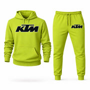 Men's KTM Hoodie Joggers Set - Lime Green digital placement mockup