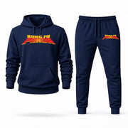Men's Kung Fu Panda Hoodie Joggers Set - Navy digital placement mockup