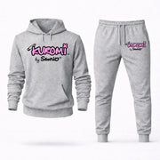 Men's Kuromi Hoodie Joggers Set - Grey digital placement mockup