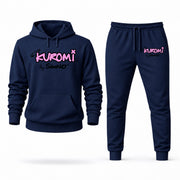 Men's Kuromi Hoodie Joggers Set - Navy digital placement mockup