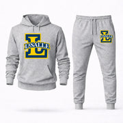 Men's La Salle Hoodie Joggers Set - Grey digital placement mockup