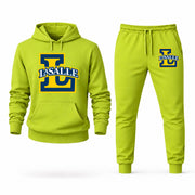 Men's La Salle Hoodie Joggers Set - Lime Green digital placement mockup