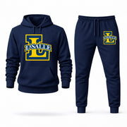 Men's La Salle Hoodie Joggers Set - Navy digital placement mockup