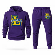 Men's La Salle Hoodie Joggers Set - Purple digital placement mockup
