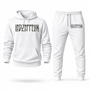 Men's Led Zeppelin Hoodie Joggers Set - White digital placement mockup