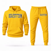 Men's Led Zeppelin Hoodie Joggers Set - Yellow digital placement mockup