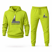 Men's Lex Luthor Hoodie Joggers Set - Lime Green digital placement mockup