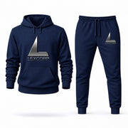 Men's Lex Luthor Hoodie Joggers Set - Navy digital placement mockup
