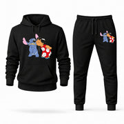 Men's Lilo & Stitch Hoodie Joggers Set - Black digital placement mockup