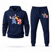 Men's Lilo & Stitch Hoodie Joggers Set - Navy digital placement mockup