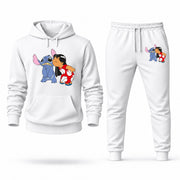 Men's Lilo & Stitch Hoodie Joggers Set - White digital placement mockup