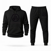 Men's Linkin Park Hoodie Joggers Set - Black digital placement mockup
