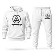 Men's Linkin Park Hoodie Joggers Set - White digital placement mockup