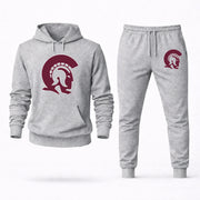Men's Little Rock Hoodie Joggers Set - Grey digital placement mockup