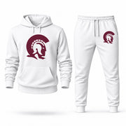 Men's Little Rock Hoodie Joggers Set - White digital placement mockup