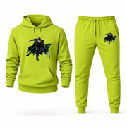 Men's Loki Hoodie Joggers Set - Lime Green digital placement mockup
