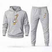 Men's Lola Bunny Hoodie Joggers Set - Grey digital placement mockup