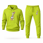 Men's Lola Bunny Hoodie Joggers Set - Lime Green digital placement mockup