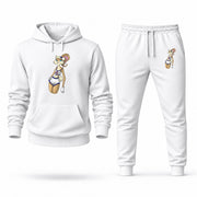 Men's Lola Bunny Hoodie Joggers Set - White digital placement mockup