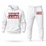 Men's Louisiana Hoodie Joggers Set - White digital placement mockup