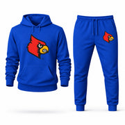 Men's Louisville Hoodie Joggers Set - Blue digital placement mockup