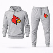 Men's Louisville Hoodie Joggers Set - Grey digital placement mockup