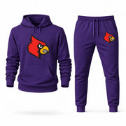 Men's Louisville Hoodie Joggers Set - Purple digital placement mockup