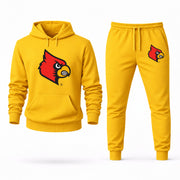 Men's Louisville Hoodie Joggers Set - Yellow digital placement mockup