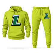 Men's Loyola Maryland Hoodie Joggers Set - Lime Green digital placement mockup