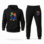 Men's Luigi Hoodie Joggers Set - Black digital placement mockup