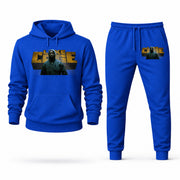 Men's Luke Cage Hoodie Joggers Set - Blue digital placement mockup