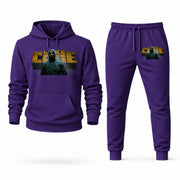 Men's Luke Cage Hoodie Joggers Set - Purple digital placement mockup