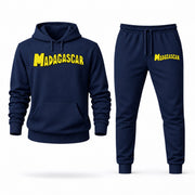 Men's Madagascar Hoodie Joggers Set - Navy digital placement mockup