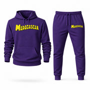 Men's Madagascar Hoodie Joggers Set - Purple digital placement mockup