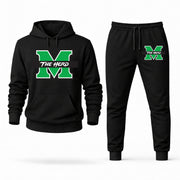 Men's Marshall Hoodie Joggers Set - Black digital placement mockup