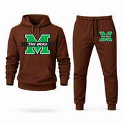 Men's Marshall Hoodie Joggers Set - Brown digital placement mockup