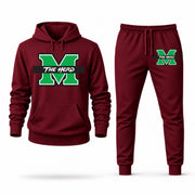 Men's Marshall Hoodie Joggers Set - Burgundy digital placement mockup