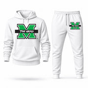 Men's Marshall Hoodie Joggers Set - White digital placement mockup