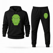 Men's Martian Manhunter Hoodie Joggers Set - Black digital placement mockup