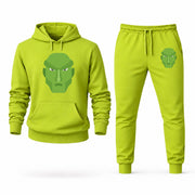 Men's Martian Manhunter Hoodie Joggers Set - Lime Green digital placement mockup