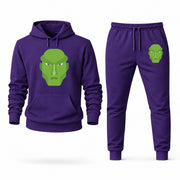 Men's Martian Manhunter Hoodie Joggers Set - Purple digital placement mockup