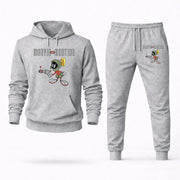 Men's Marvin the Martian Hoodie Joggers Set - Grey digital placement mockup