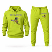 Men's Marvin the Martian Hoodie Joggers Set - Lime Green digital placement mockup