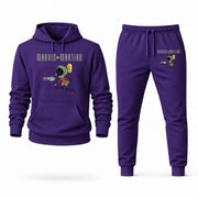 Men's Marvin the Martian Hoodie Joggers Set - Purple digital placement mockup