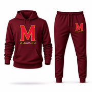 Men's Maryland Hoodie Joggers Set - Burgundy digital placement mockup