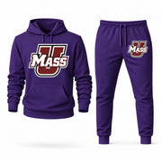 Men's Massachusetts Hoodie Joggers Set - Purple digital placement mockup