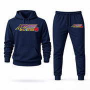 Men's Mega Man Hoodie Joggers Set - Navy digital placement mockup