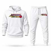 Men's Mega Man Hoodie Joggers Set - White digital placement mockup